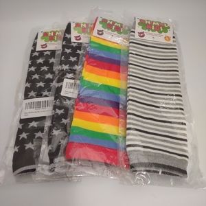 🌷4 Animal Kids Baby Legging Warmer Boy Girl Multicolor/Black Gray Stripes Stars
